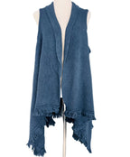 Knee-Length Open-Front Knit Vest