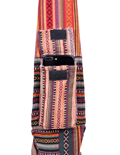 Patched Graphic Printed Cotton Hippie Hobo Bag