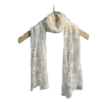Embroidered Lace Small Shawl Scarf