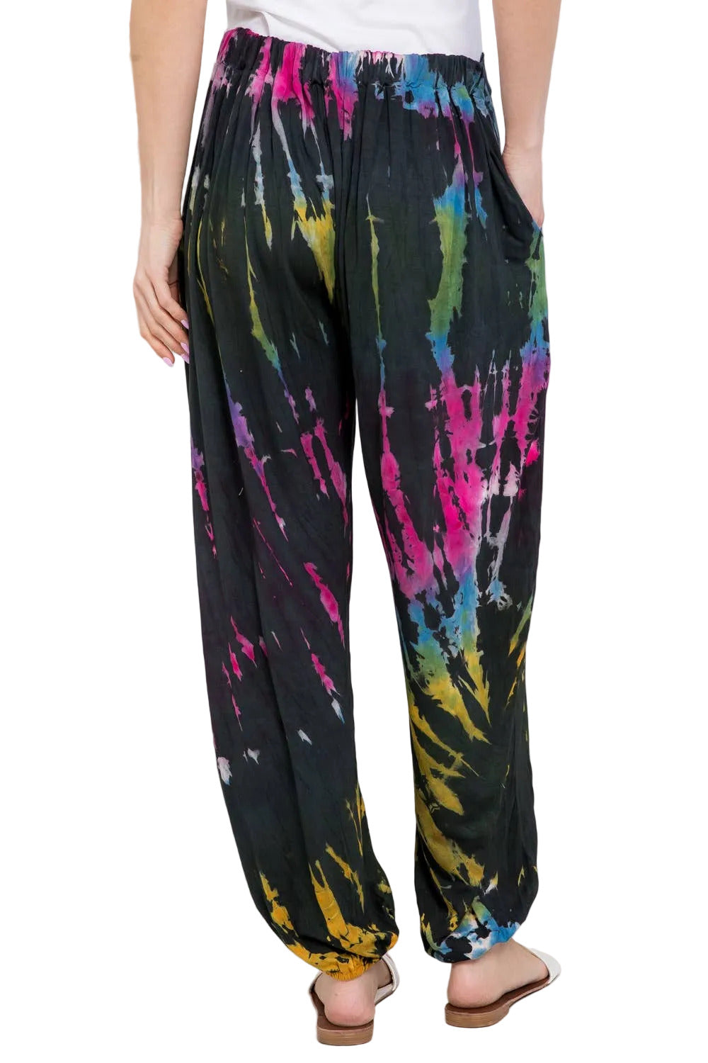 Teal Tie-Dye Rayon Pants