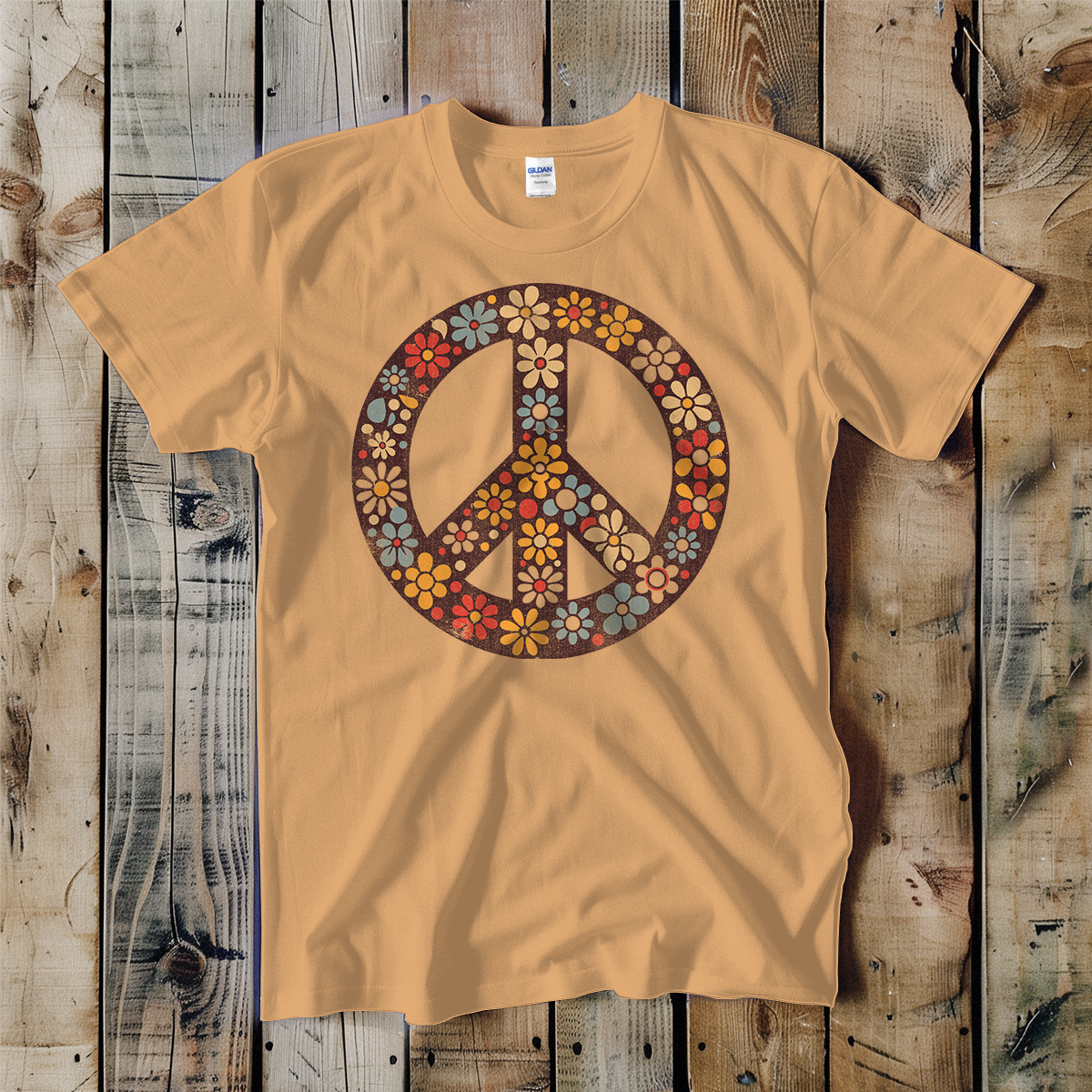 Hippy Flower Peace Symbol Unisex Tee