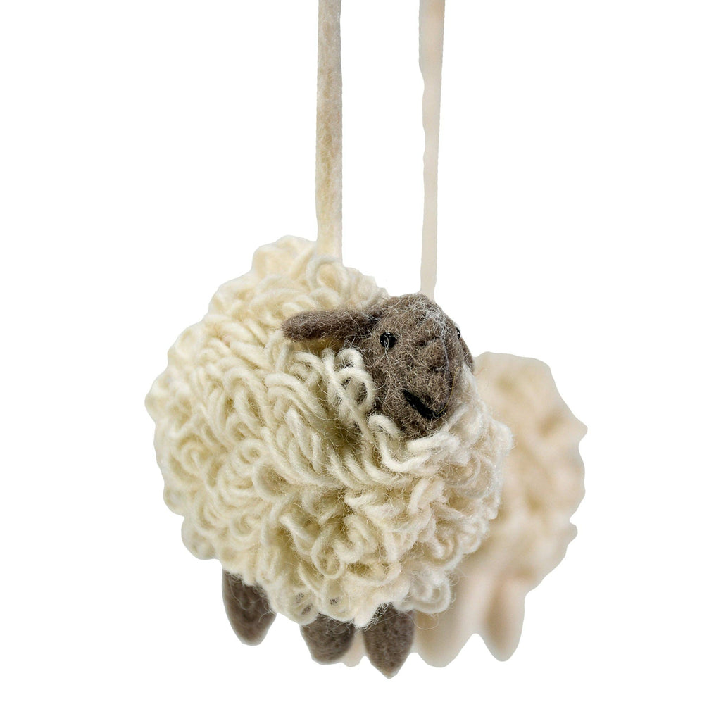 Sheep with pompom Mobile Hanging