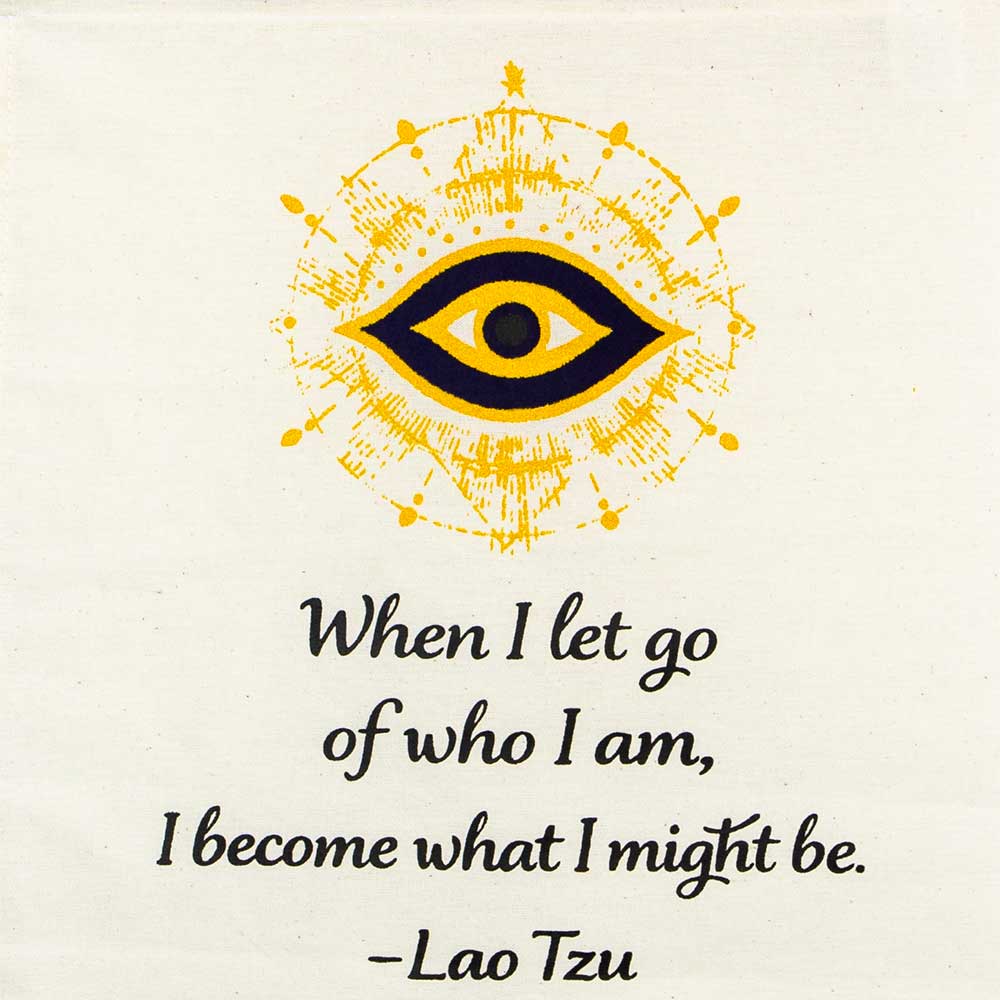 Small Cotton Banner - Lao Tzu Proverb w/ Tassel
