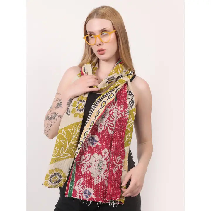 Vintage Reversible Kantha Scarf