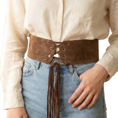 Vegan Leather Multi Strap Waist Belt