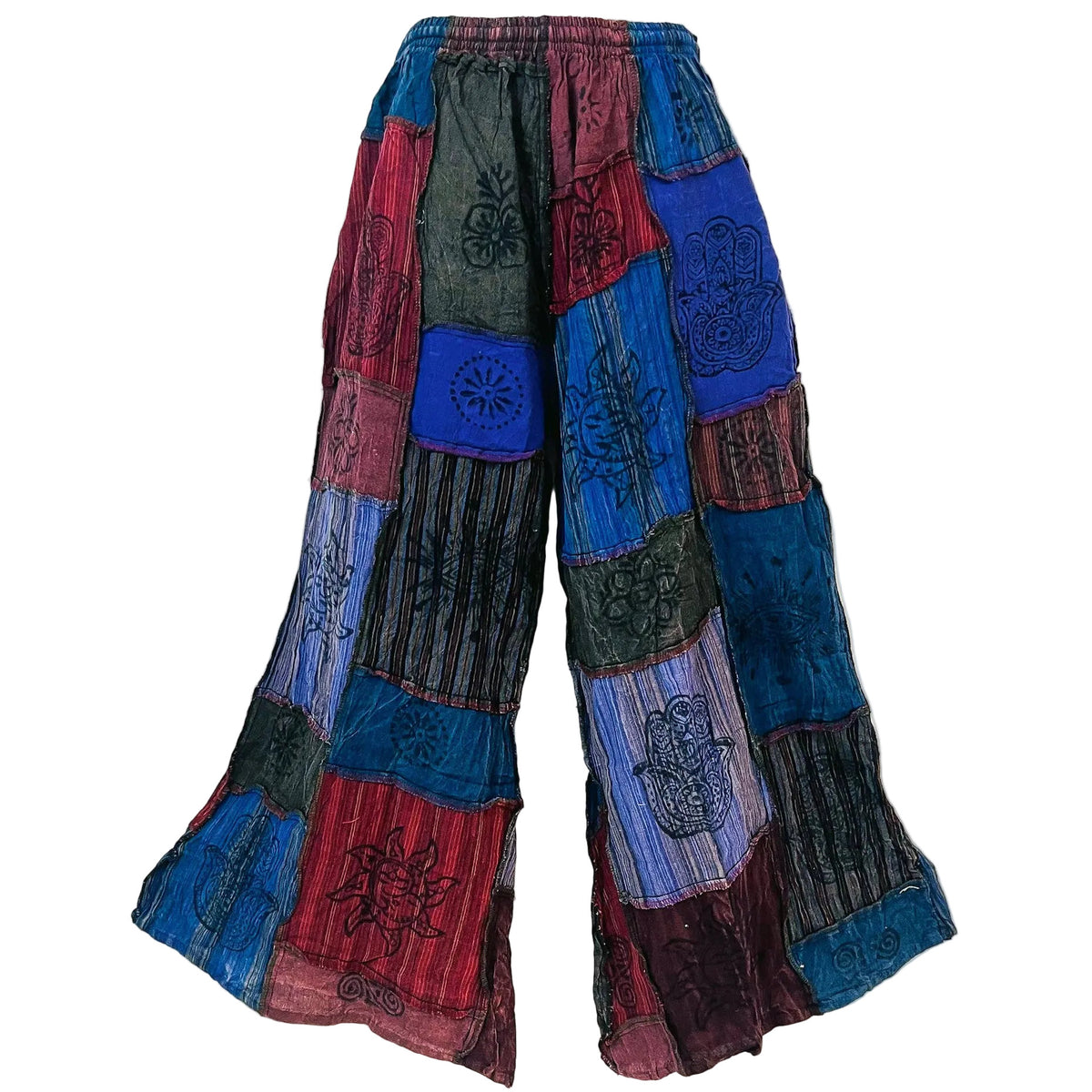 Plus Size Patchwork Wide Leg Palazzo Pant