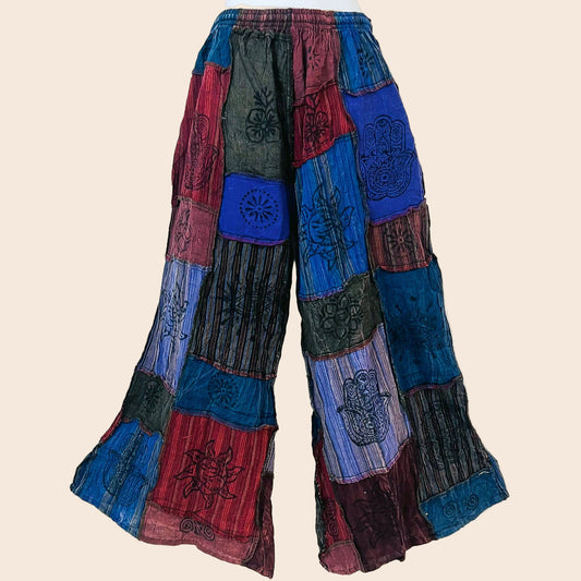 Plus Size Patchwork Wide Leg Palazzo Pant