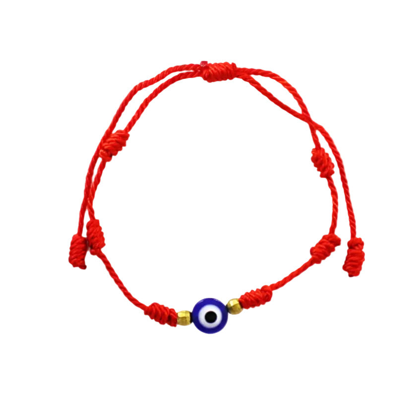 7 Knot Evil Eye Red Adjustable Bracelet