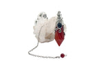 Gemstone Pendulum  12 Faceted Antique Silver Color