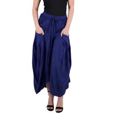 Acid Wash Skirt with Front Pockets