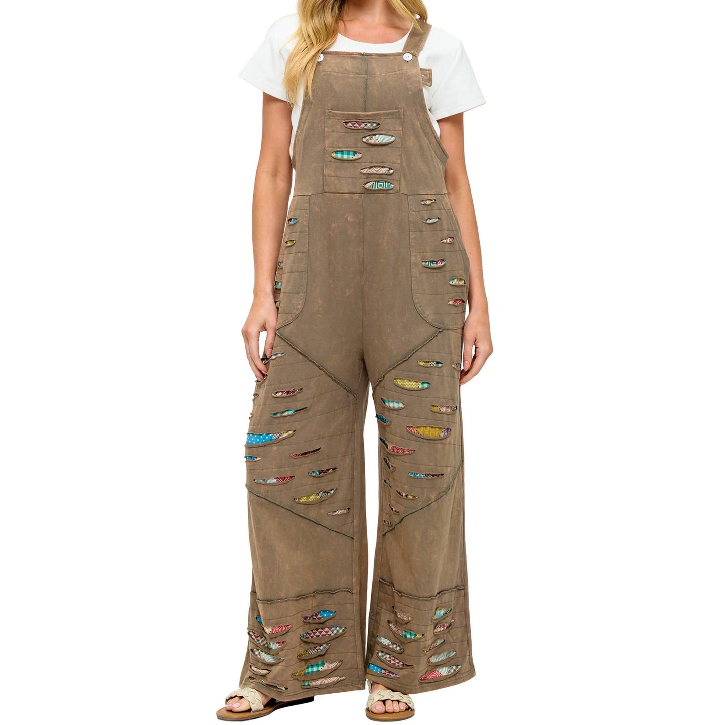 Boho Patchwork Overall Razor Cut