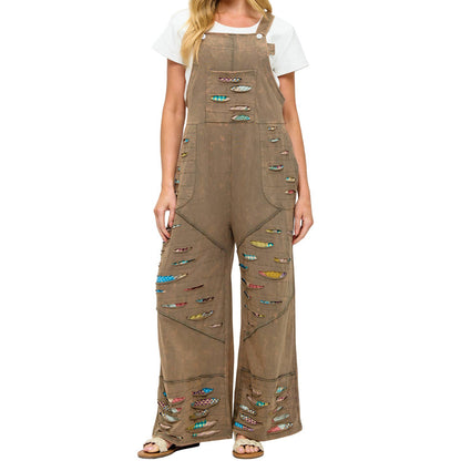 Boho Patchwork Overall Razor Cut