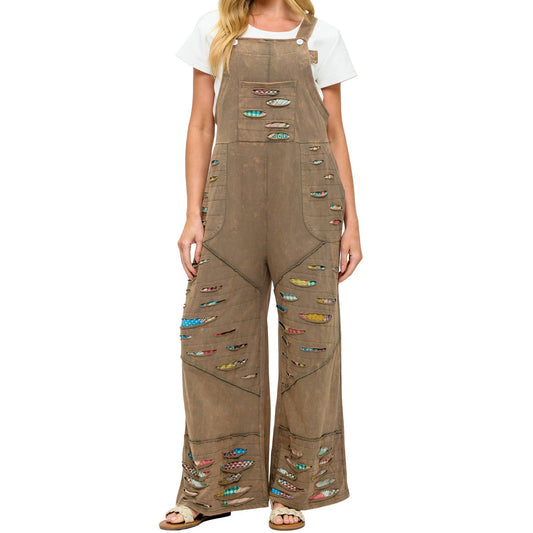 Boho Patchwork Overall Razor Cut