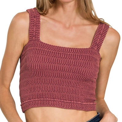 Seamless Wrinkle Stone Washed Bra Top