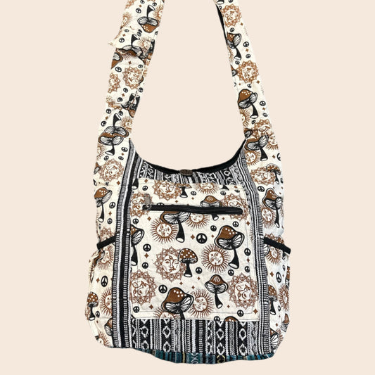 Cotton and Hemp Mushroom & Sun Two Packet Bag