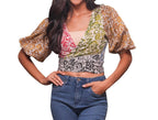 Bohemian Patchwork Wrap Top