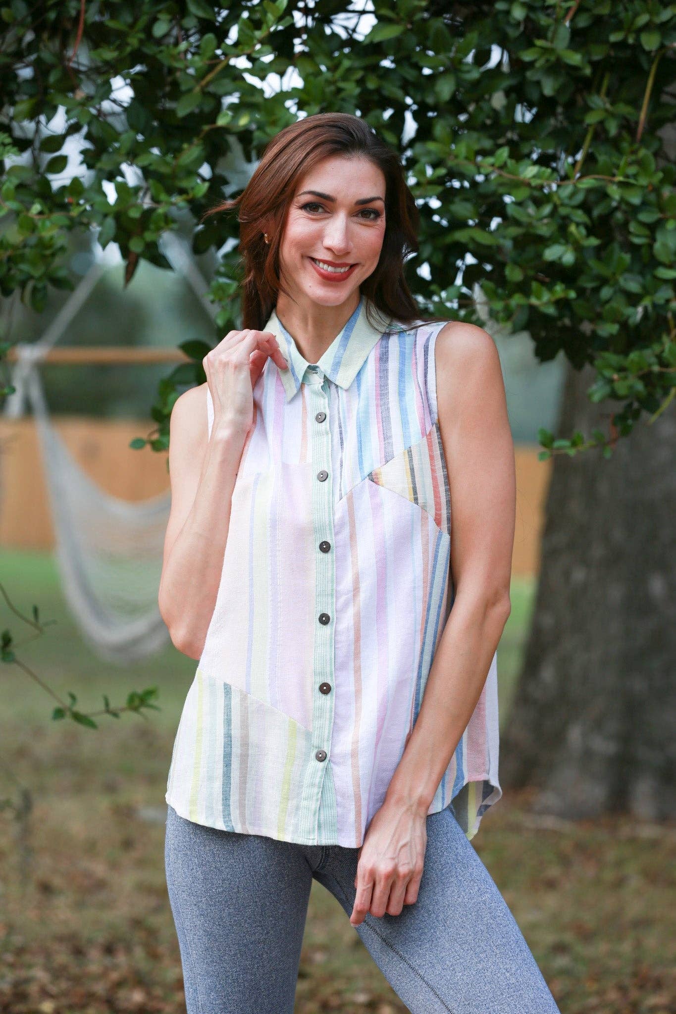 Ethereal Stripes Colored Patchwork Shirt