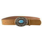 Oval Western Concho Oversized Buckle Belt