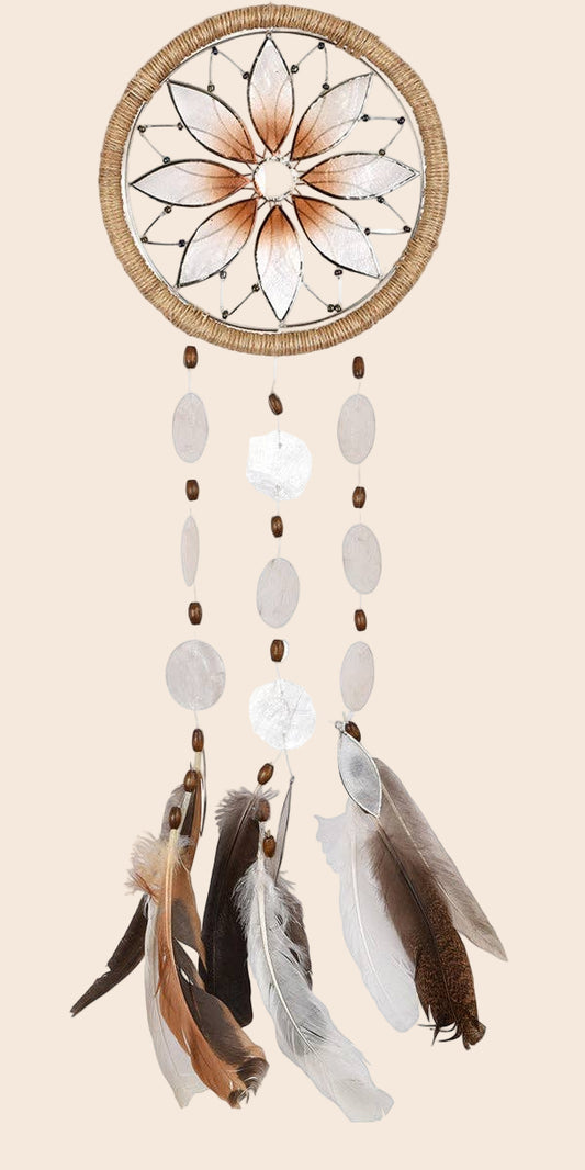 Capiz Dreamcatcher Chime - Flower Large