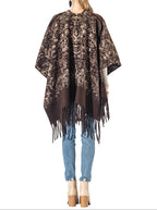 Chocolate Paisley Fringe Kimono