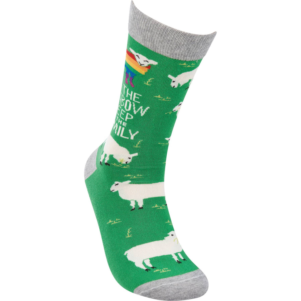 Rainbow Sheep In The Family Socks
