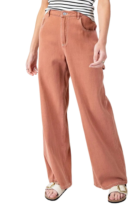 Mineral Washed Straight Leg Pants