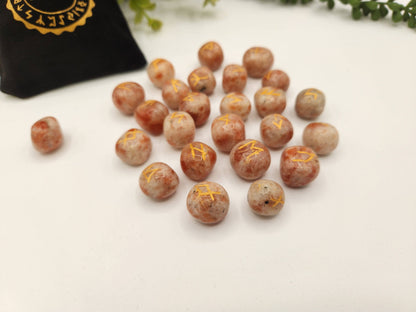 Sunstone Rune Sets with Velvet Pouch