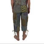 Hippie Cotton Patchwork  Men's Clam Digger Shorts