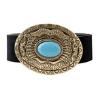 Oval Western Concho Oversized Buckle Belt