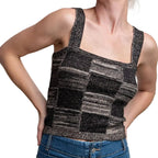 Two Tone Checker Print Tank Top
