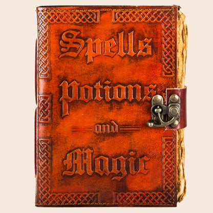 Spells, Potions, and Magic Leather Journal