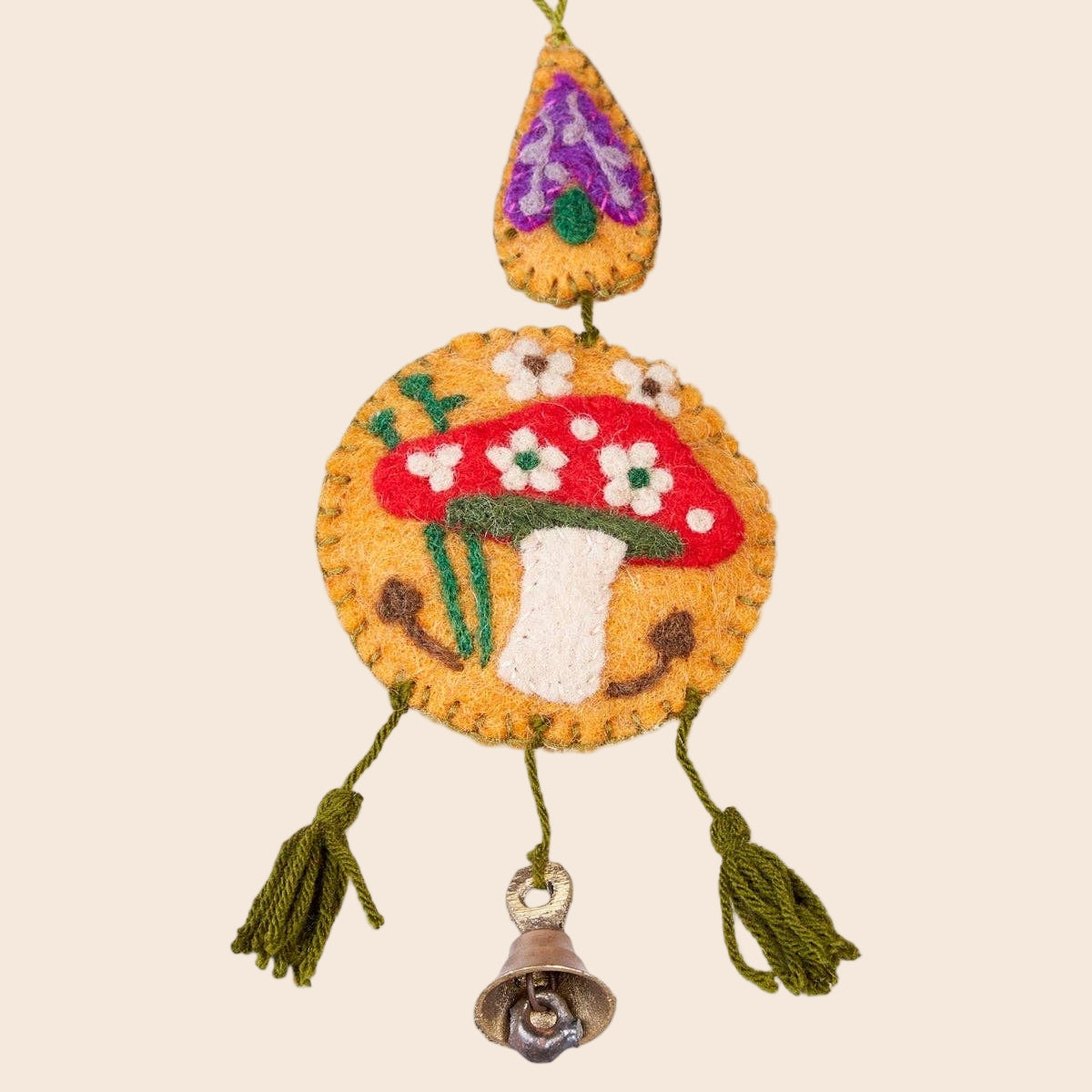 Floral Felt Bell Charm