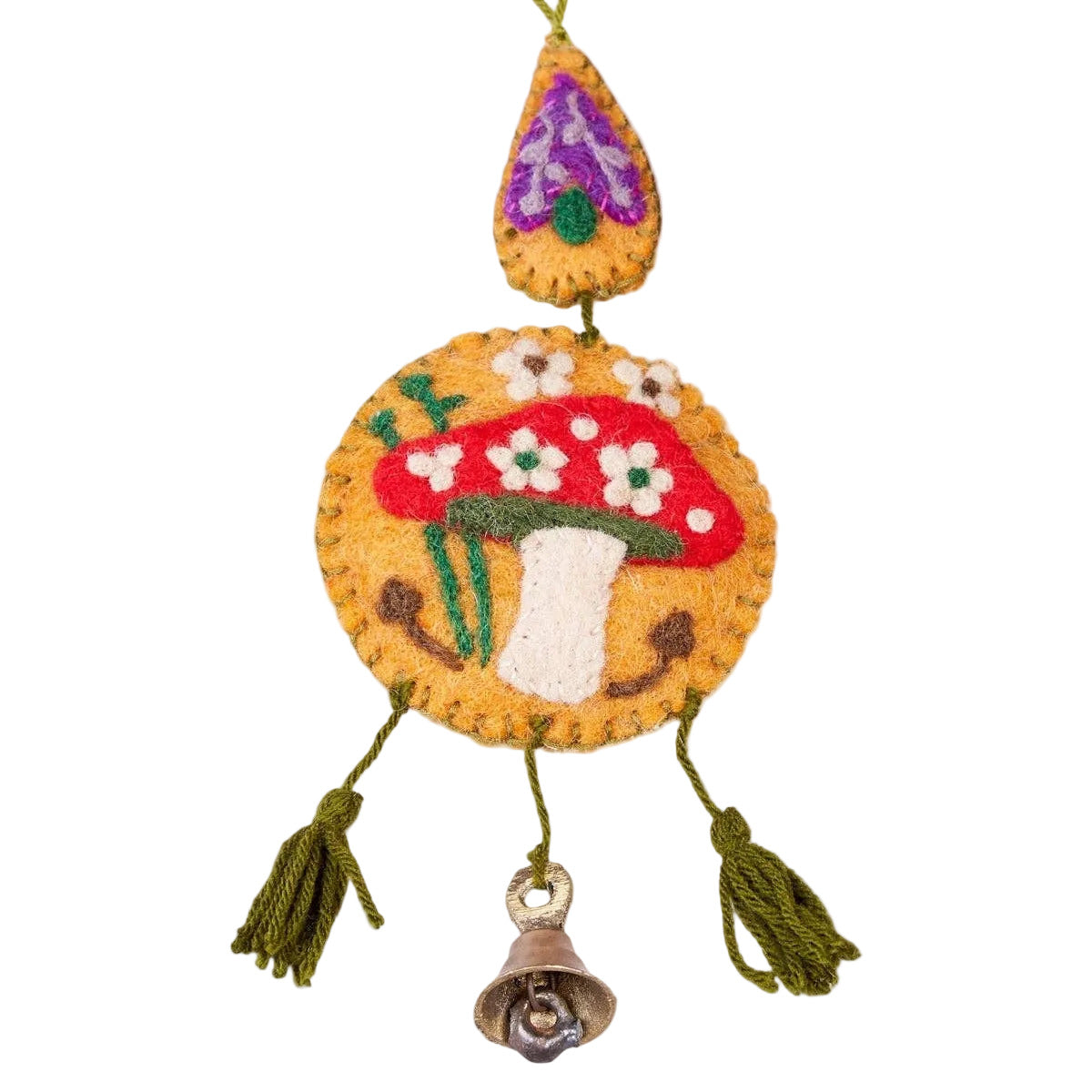 Floral Felt Bell Charm