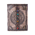 Antique Embossed Chakra Stones Leather Journal 6x8 Inches