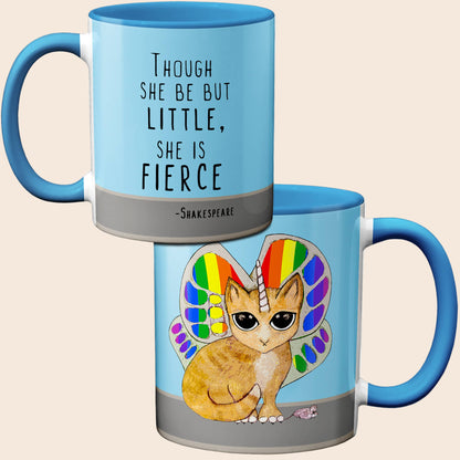 Rainbow Butterfly Unicorn Kitty Mug