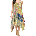 Beach Style Printed Patch Slip Dress