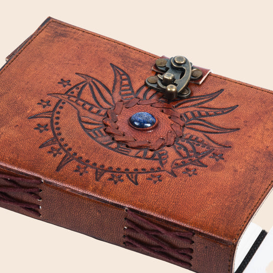 Sun and Moon Lapis Leather Journal