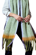Olive Brushed Tassel Scarf