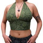 Reversible Boho Paisley Cotton Halter Bralette Top