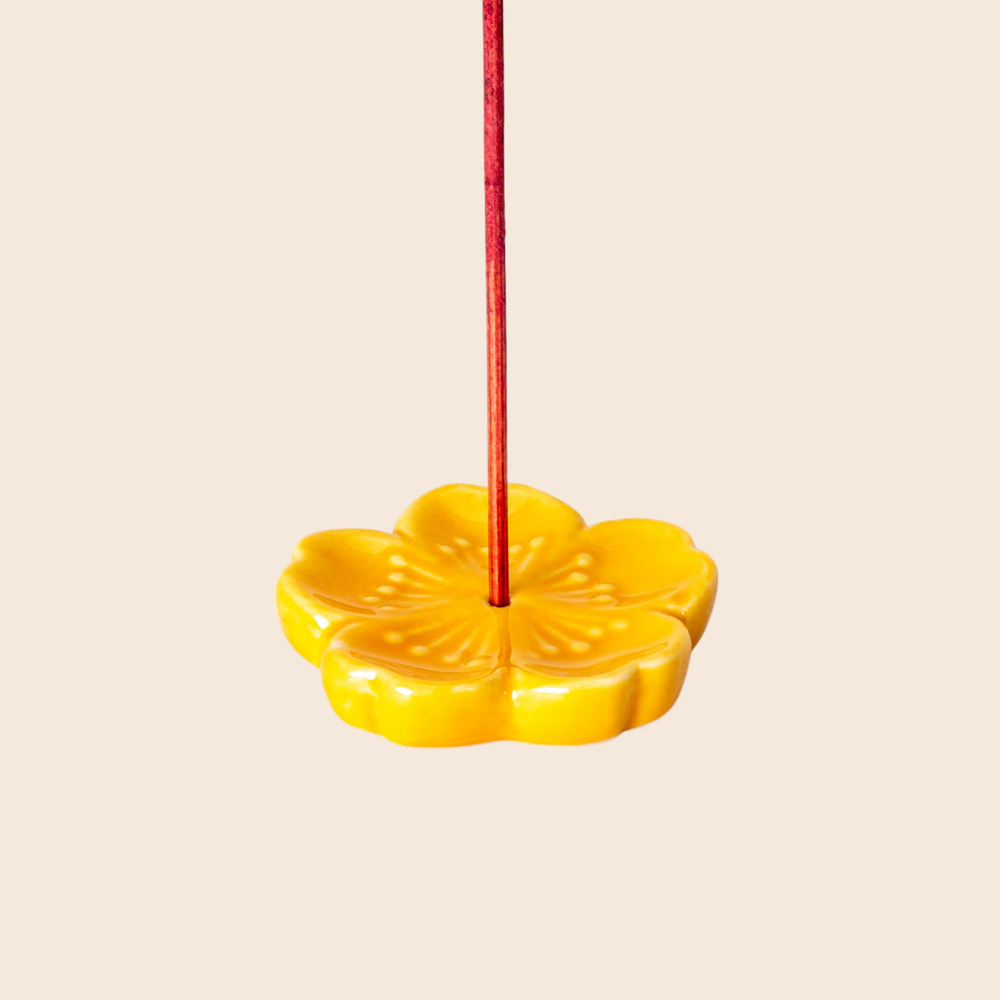 Sakura Cherry Blossom Incense Holder 2 inch Yellow