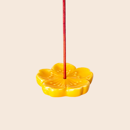 Sakura Cherry Blossom Incense Holder 2 inch Yellow