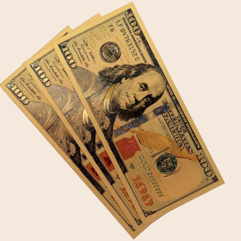 Shiny Golden $100 Bills