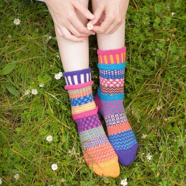 Sunny Crew Socks | USA Made Sustainable Mismatched Socks