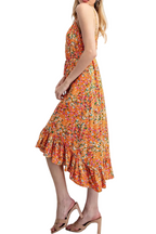 Floral Print Button Down Midi Dress