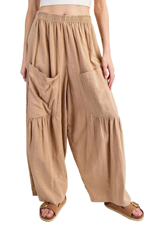 Mineral Washed Wide Leg Pants