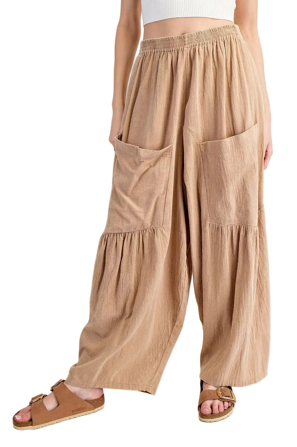 Mineral Washed Wide Leg Pants
