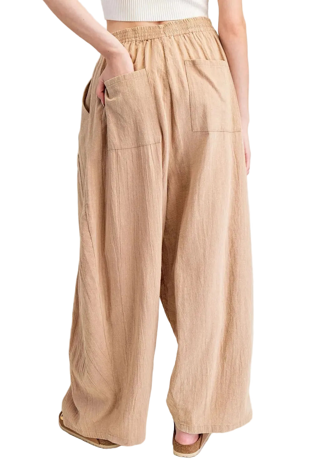 Mineral Washed Wide Leg Pants
