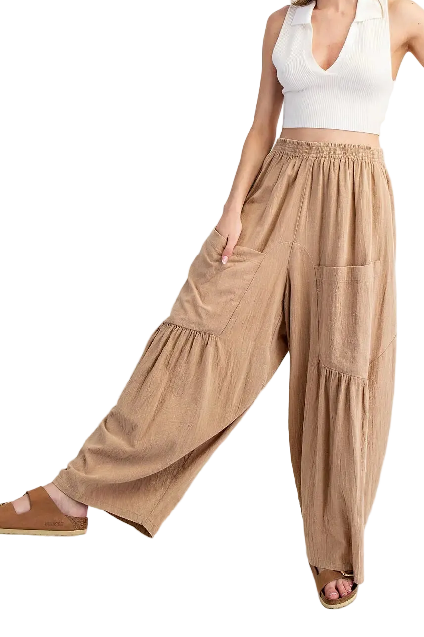 Mineral Washed Wide Leg Pants