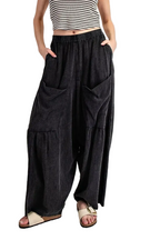 Mineral Washed Wide Leg Pants