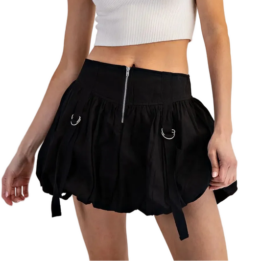 Solid Mini Puff Skirt